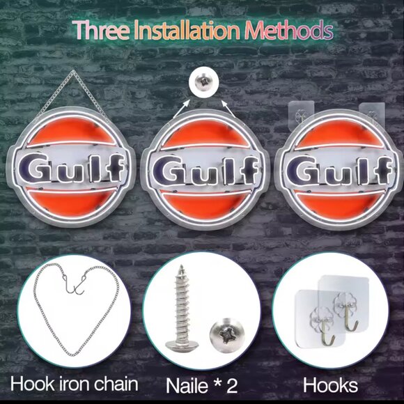 GULF OIL NEON LED SIGN - Picture 3 of 4